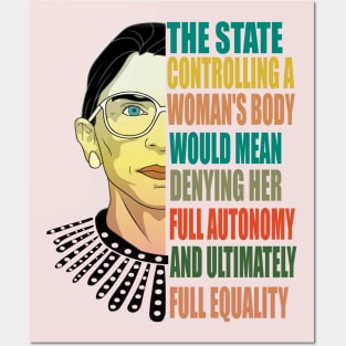 Ruth Bader Ginsburg Pro Choice My Body My Choice Feminist Posters and Art
